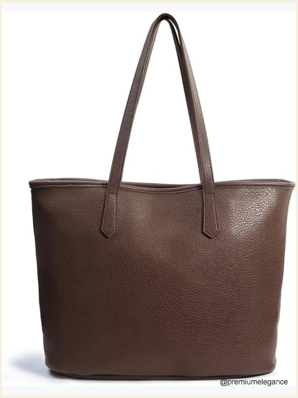 Large Vegan Leather Zipper Tote Bag For Work Travel Everyday Use